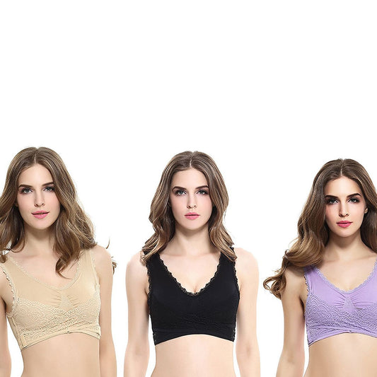 EXTREME FIT WOMENS COMFORTABLE FLORAL LACE BRA 3 PACK