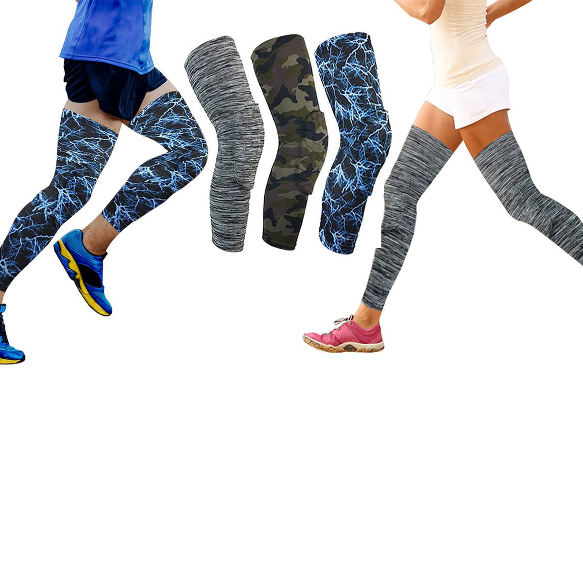 LEG COMPRESSION SLEEVE WITH PADDED KNEE SUPPORT