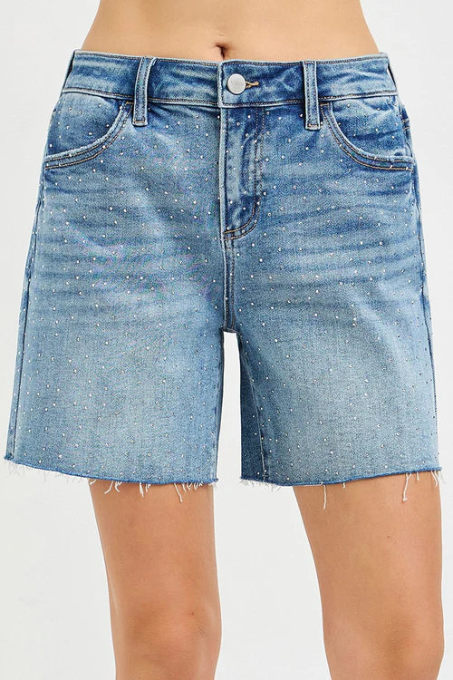 The stardust slouch rhinestone shorts