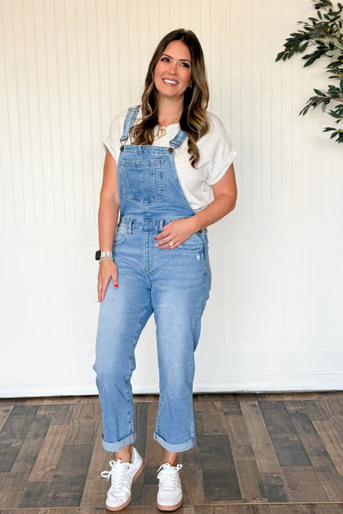 Relaxed stretch boyfriend overall