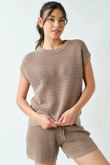 The ocean air open knit top