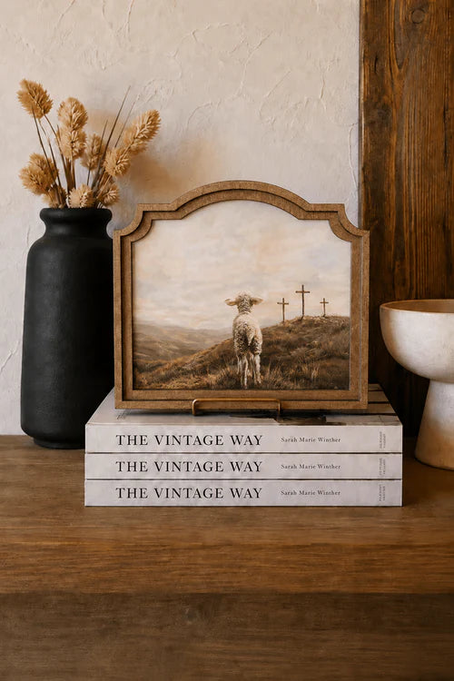 3 crosses lamb provincial framed art 9x10 inch