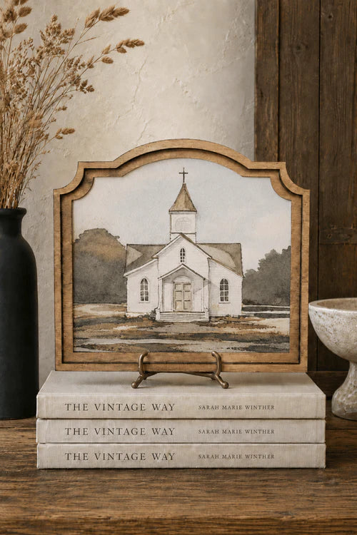 Watercolor church provincial framed art