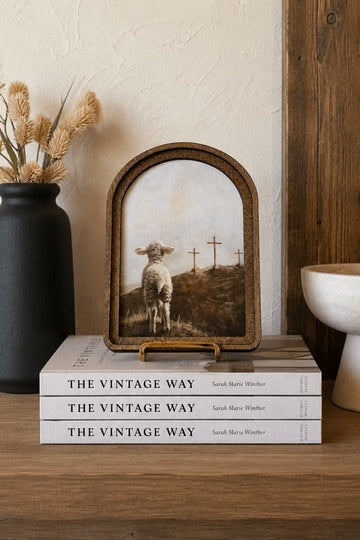 3 crosses lamb arch framed art 8.25x11 inch