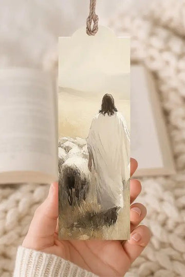 Wood bookmark Jesus sheep