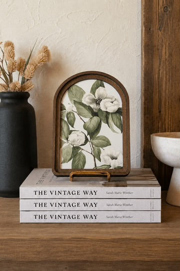 Floral branch arch framed art 8.25x11