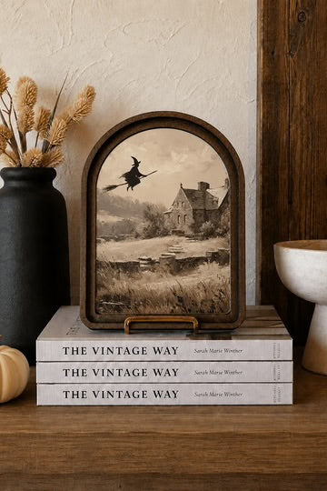 Flying witch arch framed art 8.25x11