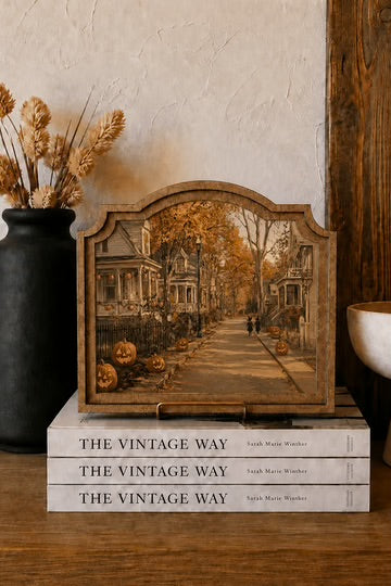 Halloween street provincial framed art 9x10 inch