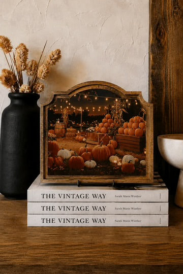 Pumpkin patch provincial framed art 9x10 inch