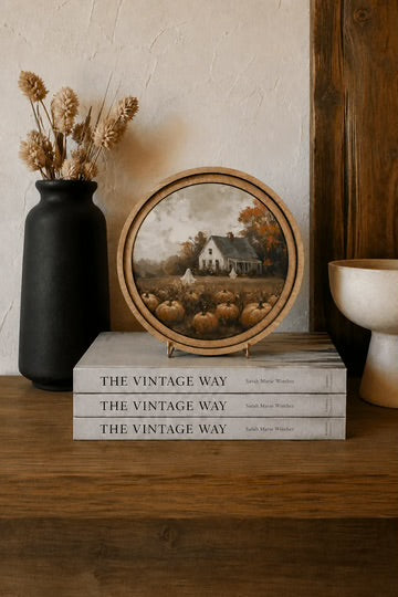 8 inch round Halloween pumpkin farmhouse arch