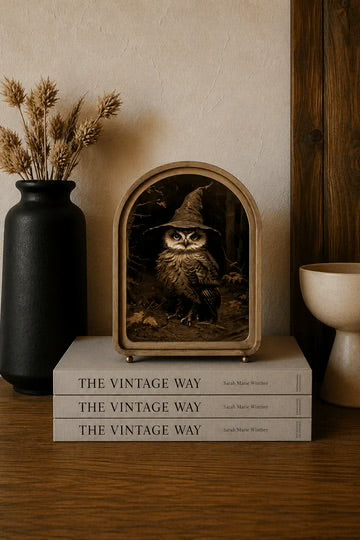 Halloween owl arch framed art 8.25x11 inch