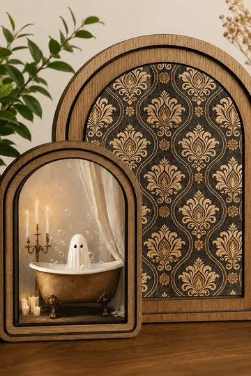 Ghost in tub canvas art set