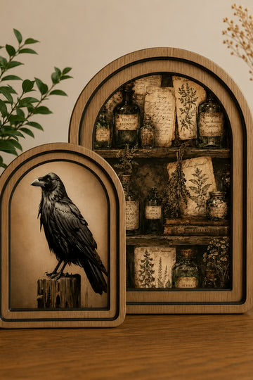 Halloween raven canvas art set