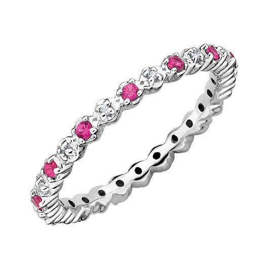 .30 carat lab created ruby ring in sterling silver