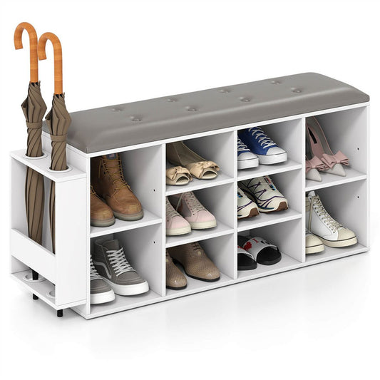 10 cube wooden shoe bench organizer
