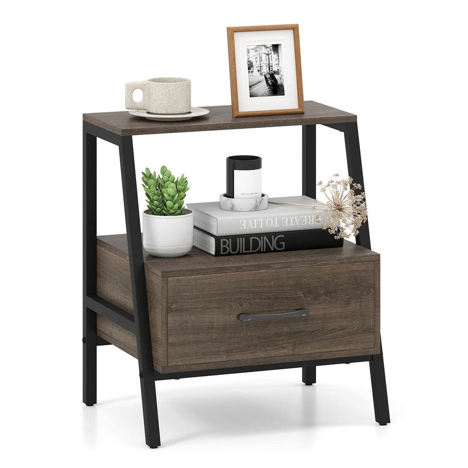 3 tier bedside tables with drawer