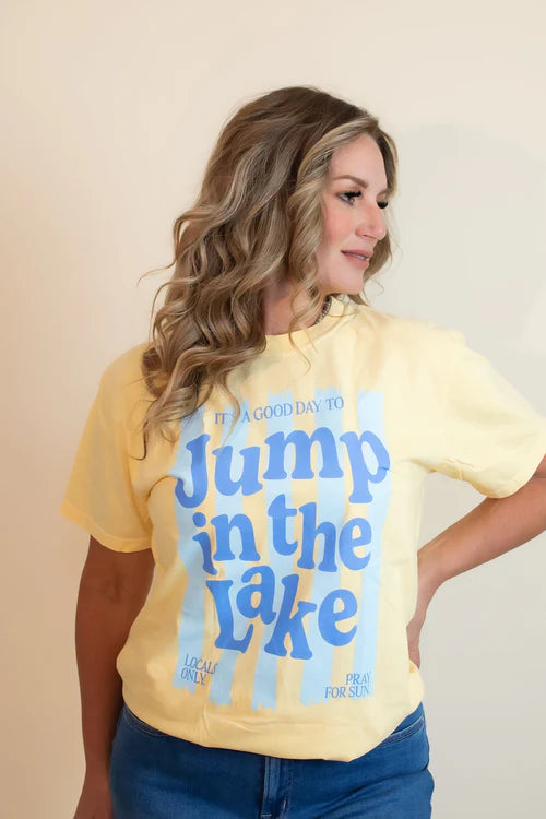 Poppy and pine womens jump in lake graphic tee