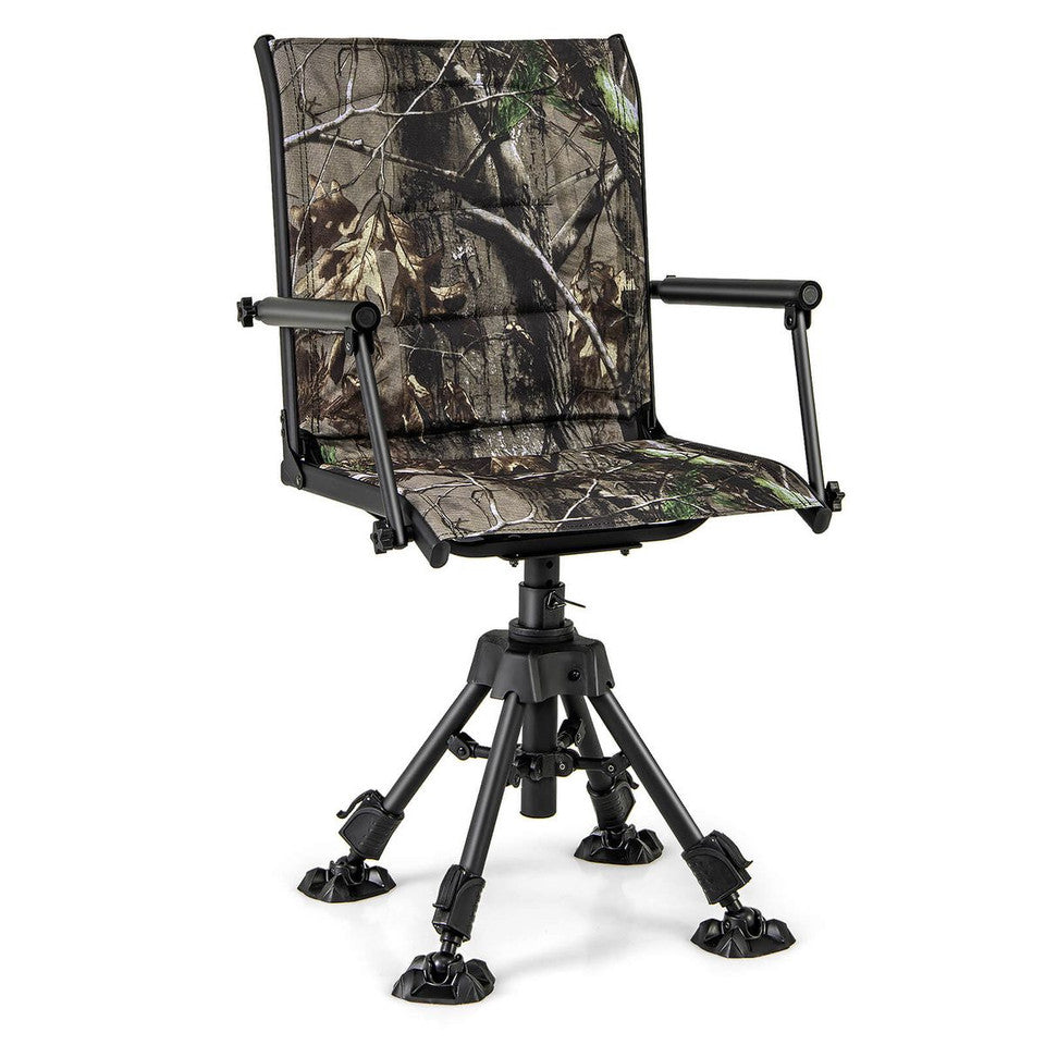 360 degree swivel hunting chair with adjustable legs