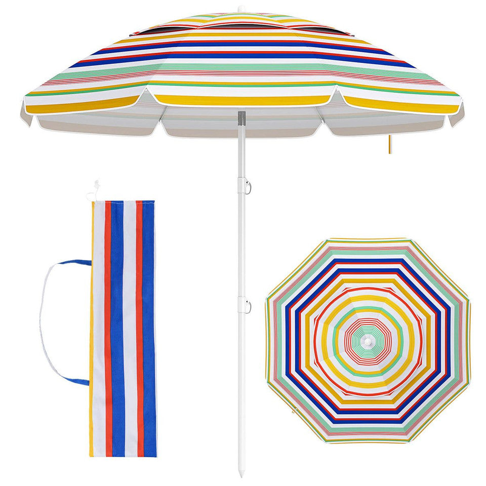 6.5 foot beach outdoor umbrella with carrying bag
