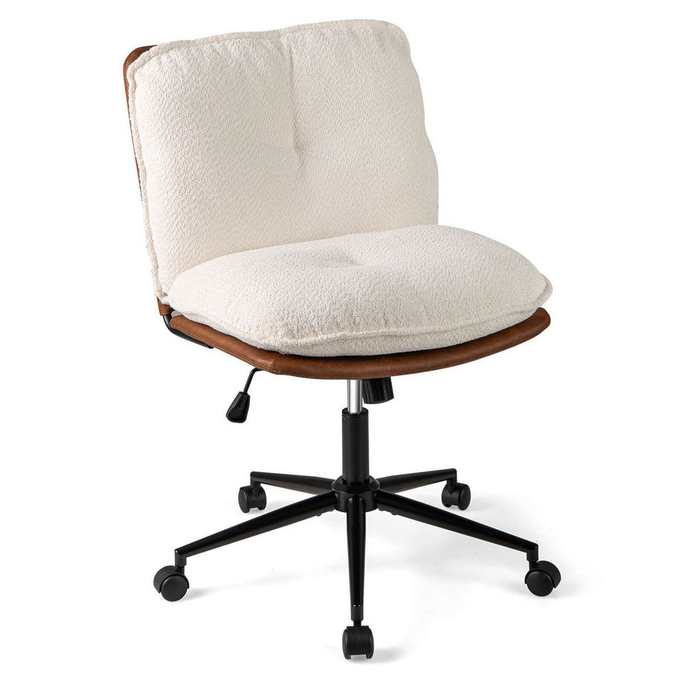 Armless adjustable home office chair with rocking backrest