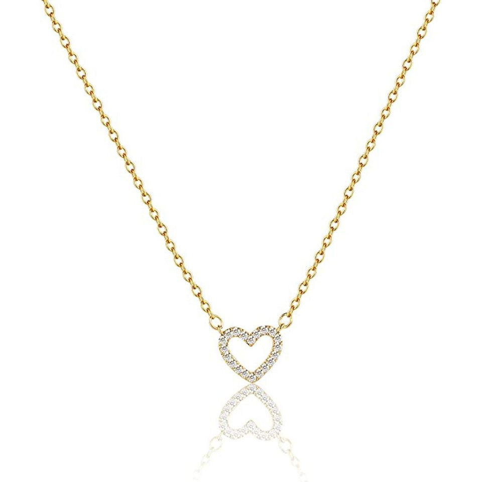 Dainty diamond heart necklace