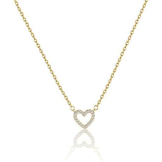 Dainty diamond heart necklace
