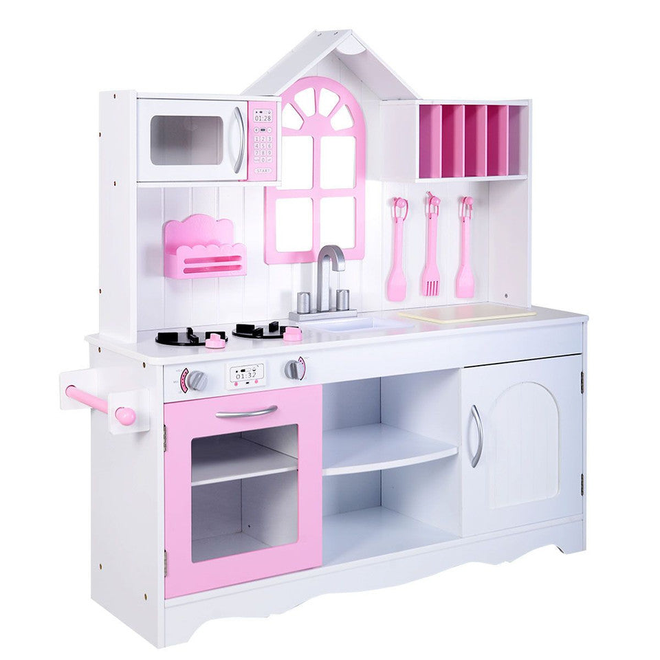 Kids kitchen play set with removable sink and storage space