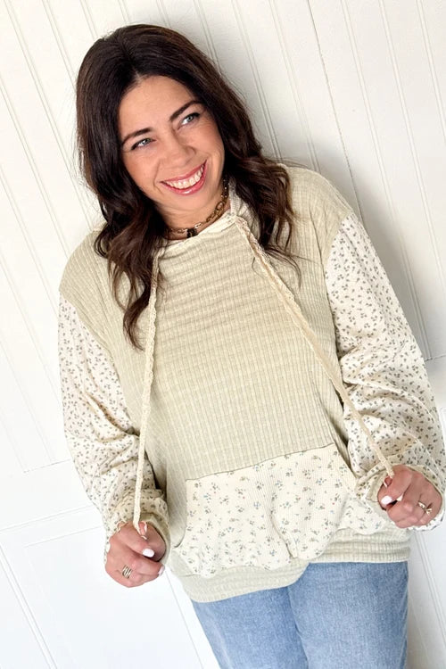 Pol everyday contrast pocket pullover