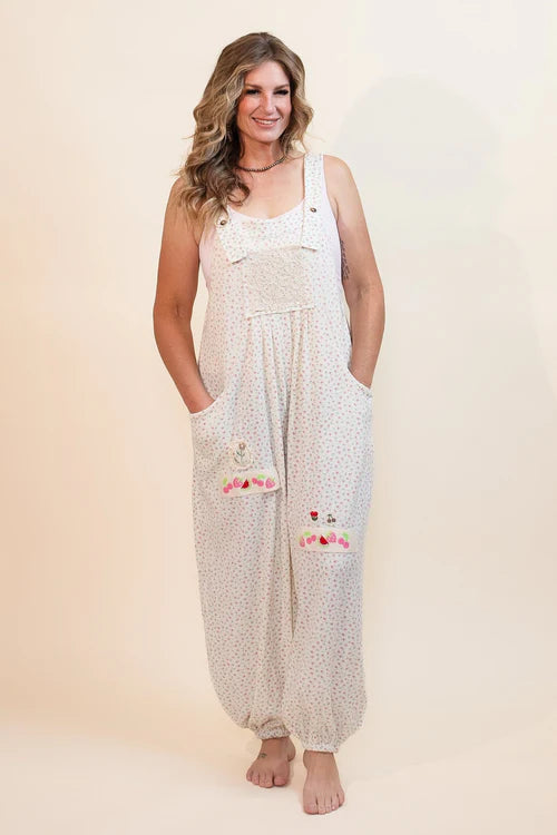 Pol retro bloom lounge overalls