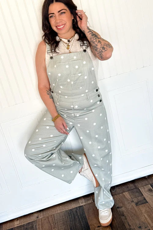 Peach love oversized dot dream overalls
