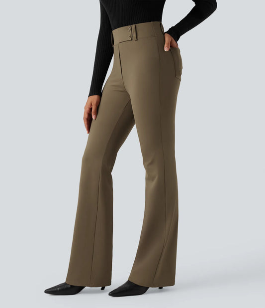 Day stretch high waisted flare work pants