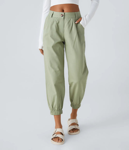Mid rise casual joggers with pockets