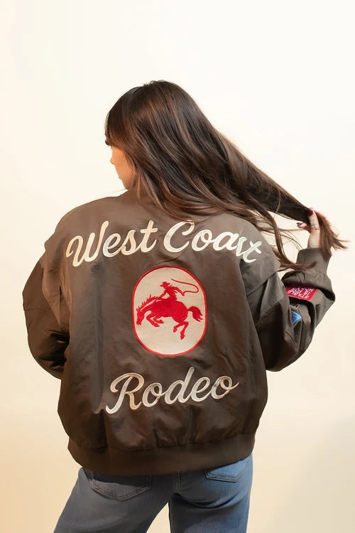 Davi and Dani womens rustic rodeo bomber jacket