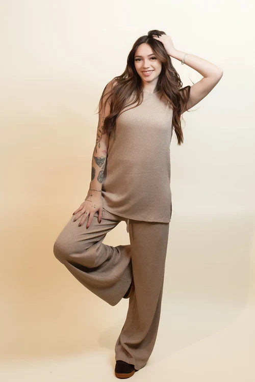 Dress forum womens toasted taupe knitted lounge pants