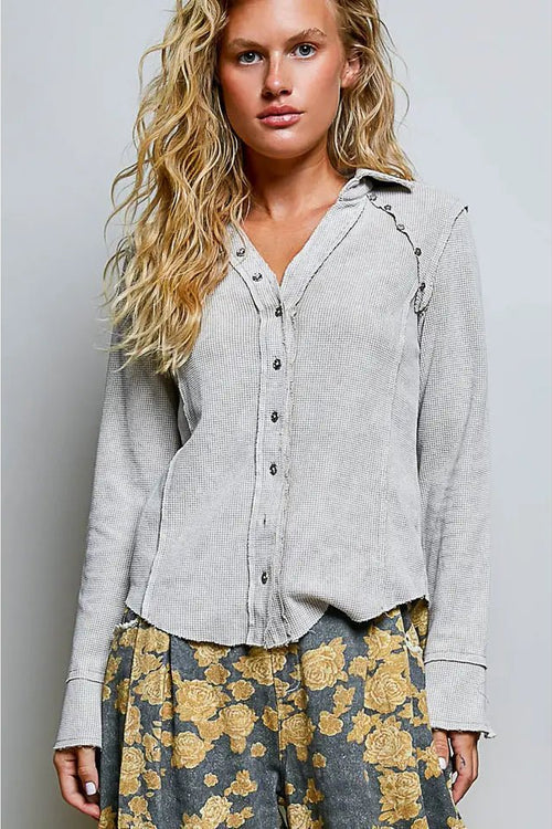 Pol womens harvest sand vintage shacket