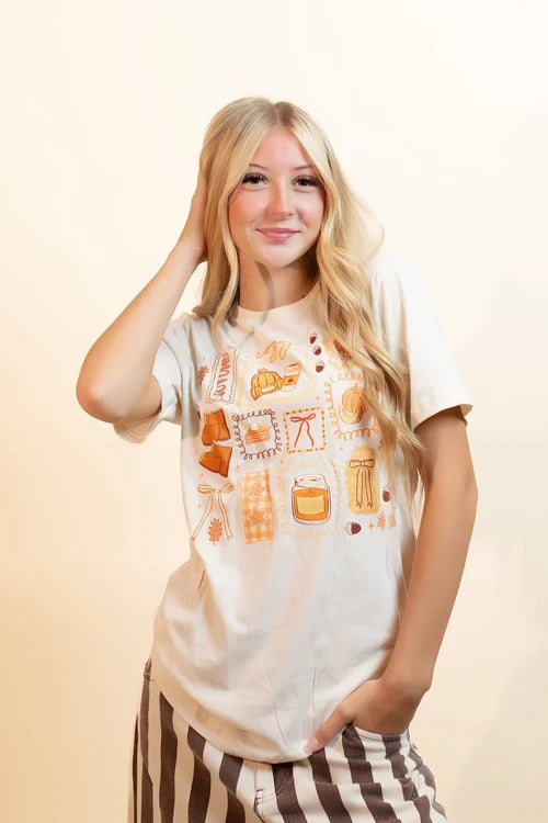 Womens pumpkin patch and lattes graphic tee