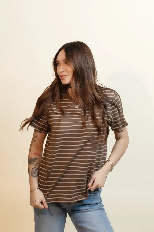Mod ref womens maple stripe top