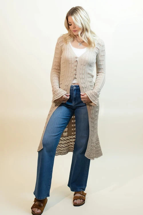 Listicle womens hayride crochet cardigan