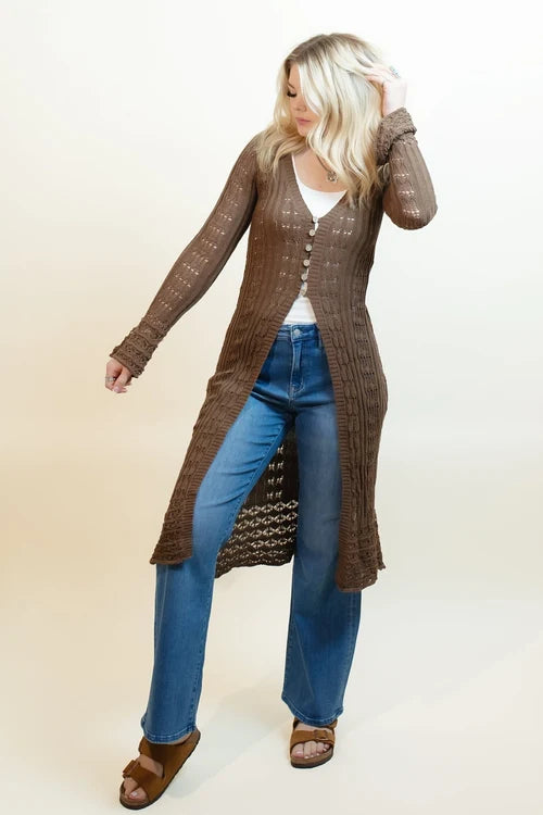 Listicle womens hayride crochet cardigan