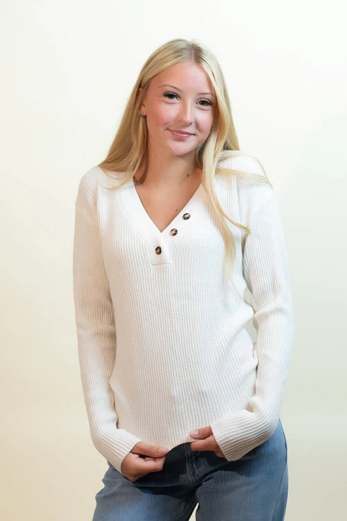 Lovestitch womens Nantucket morning knit long sleeve top