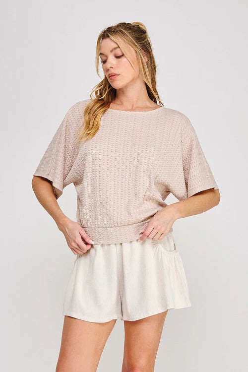 Allie rose womens oat tide wavy top