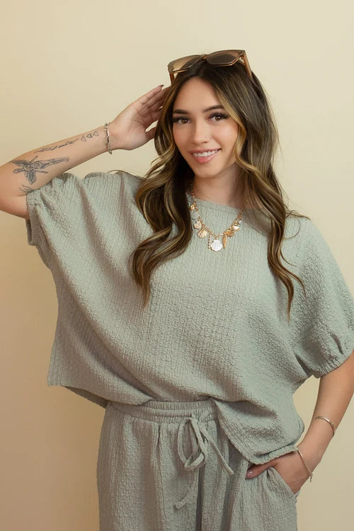 Allie rose womens coastal moss knit top