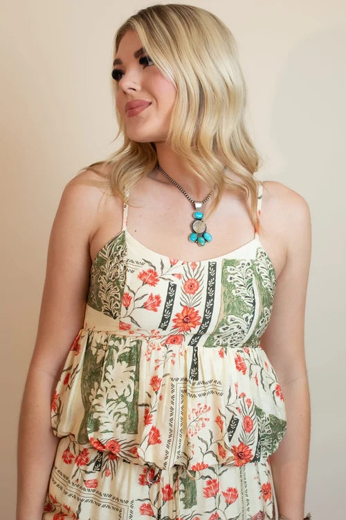 The botanical breeze peplum tank