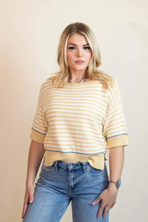 The lemon meringue stripe top