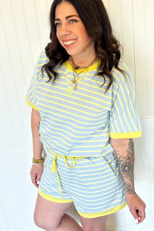 The bluebird and sunshine stripe set