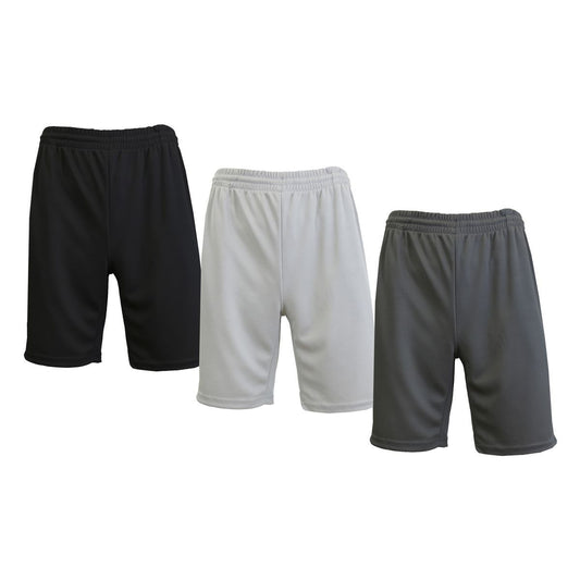 3 PACK MOISTURE WICKING PERFORMANCE MESH SHORTS