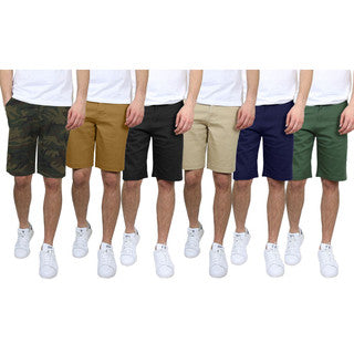 MENS 5 POCKET COTTON STRETCH CHINO SHORTS 2 PACK