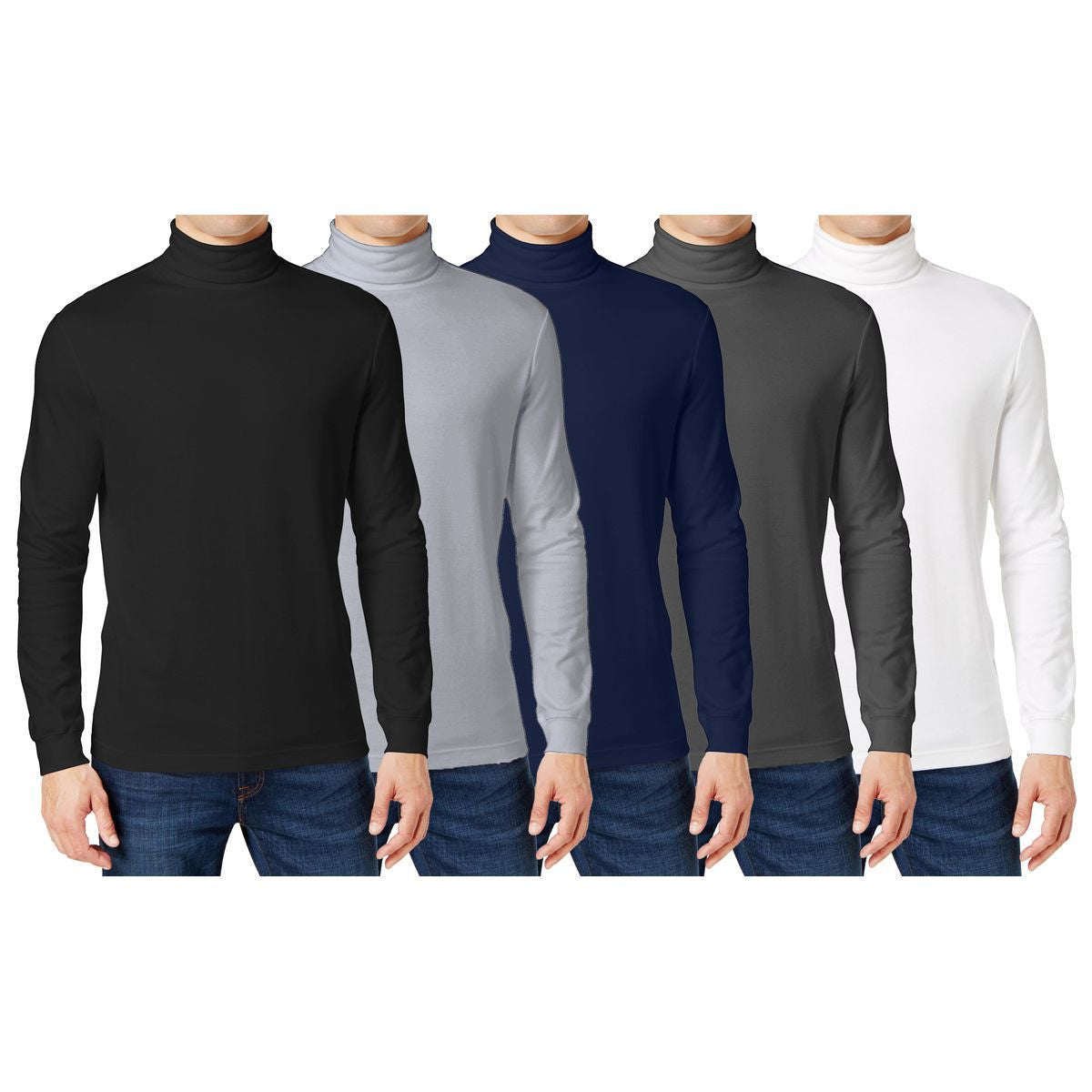 MENS LONG SLEEVE TURTLE NECK T SHIRT