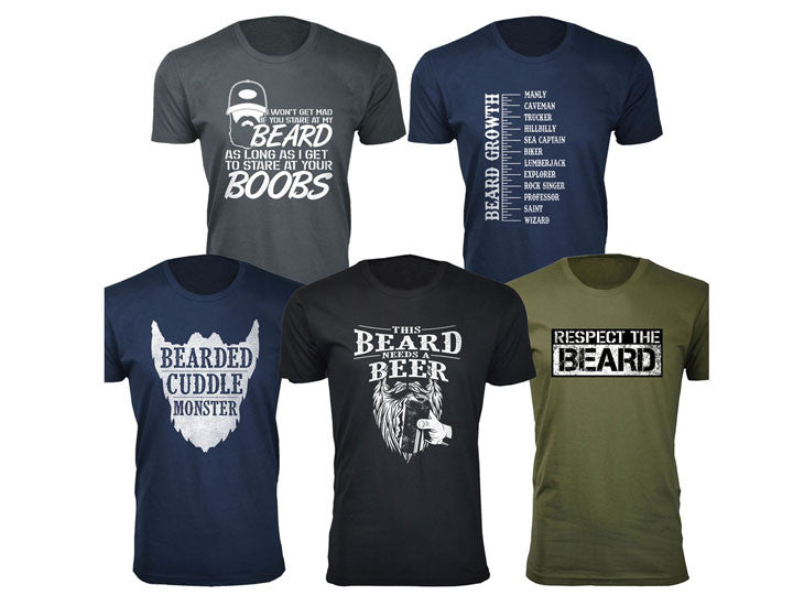 MENS BEARD HUMOR T SHIRTS