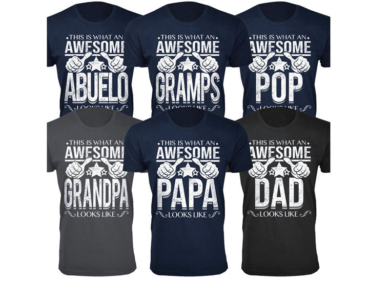 MENS AWESOME DAD AND GRANDPA T SHIRTS